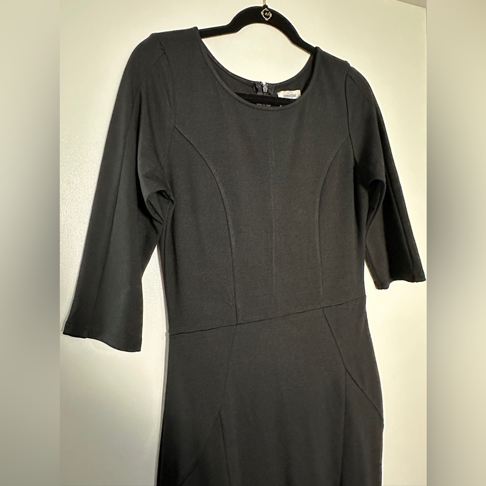 Unique Vintage Black Mod Wiggle Dress NWOT Size Large - Picture 7 of 14